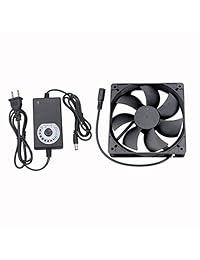 GDSTIME 4.724 in AC 110 V 220 V DC 12 V ventilador alimentado con control de velocidad, para receptor amplificador DVR Playstation Xbox Componente de refrigeración