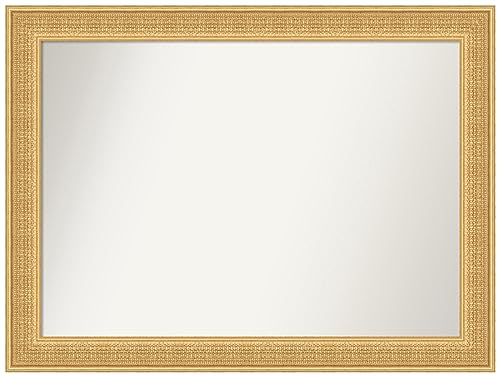 Amanti Art Gold Bathroom Mirror for Over Sink, 33x44 Trellis Gold Rectangle Van…