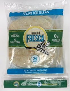 Flour Tortillas Fajita Size by La Tortilla Fresca 24 ct