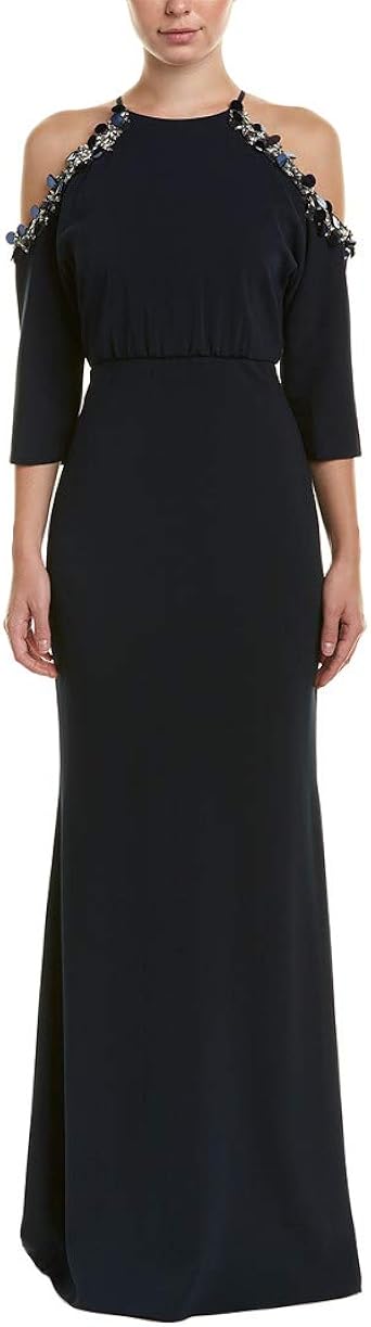 badgley mischka navy gown