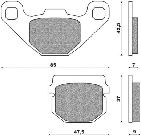 Front Brake Pads Sintered Metal Performance S2 Type FD.0085 for Kawasaki AR, KD, KMX 200, KX, Peugeot Buxy, Speedfight, Trekker, Suzuki Address, RM, Sepia, TGB 101, 202, 303, Akros, Yamaha DT