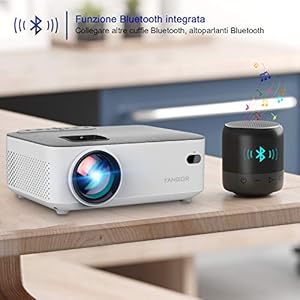 Proiettore WiFi FANGOR Mini Proiettore portatile 5500L Videoproiettore Nativo 720P Proiettore Casa con Display da 200… - immagine 6