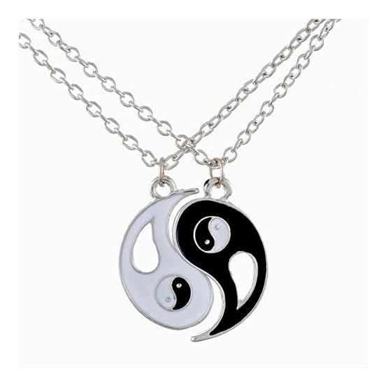 ZoneYan Collar Ying Yang,Jewelry Puzzle Colgante en diseño Yin-Yang para niños, niñas, Mejores Amigos, Amantes y Parejas… - Imagen 8