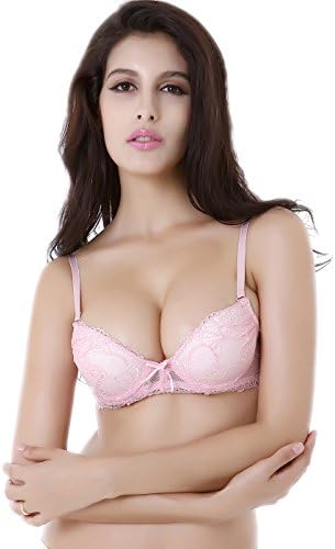 Phistic Women's Lace Overlay Push-Up Bra - Light Pink 34A