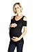 LaClef Women's Maternity Cold Shoulder Double Layered Nursing Shirts Top