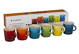 Le Creuset PG8056HB-01MC Stoneware Espresso Mugs, Set of 6, Rainbow Assortment Color (Kitchen)