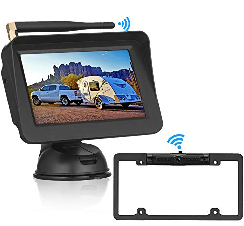 Digital Wireless Backup Camera &5'' Monitor HD 720P Kit for Cars, RVs,Trucks,Pickups, Campers IP69 Waterproof Rear/Front View Switchable Driving Monitoring/Reversing Use Guide Lines On/Off