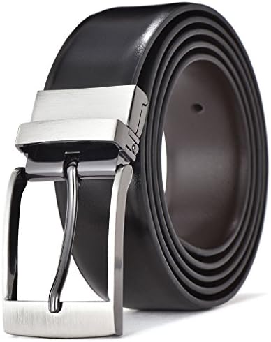 Men's Dress Belt Leather Reversible Buckle with Gift Box (Waist 36''-38'', Style2)
