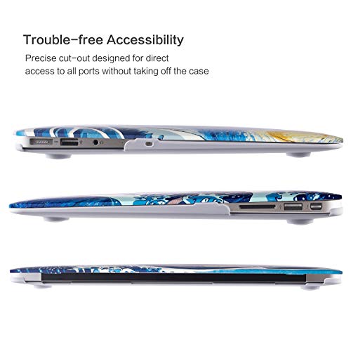 MacBook Air 13 Inch Case, TeenGrow Oil Paintings Rubberized Plastic Hard Protective Laptop Case Shell for Mac Air 13" (Model: A1369/A1466), The Great Wave