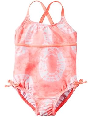 Girl Tie Dye Swimsuit; Orange, 12M
