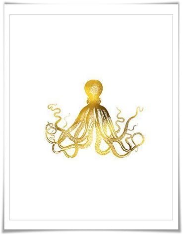 Octopus Art Print, Nautical Art.. 7 Foil Colours. 3 Sizes. Animal Print, Sea life Art Print