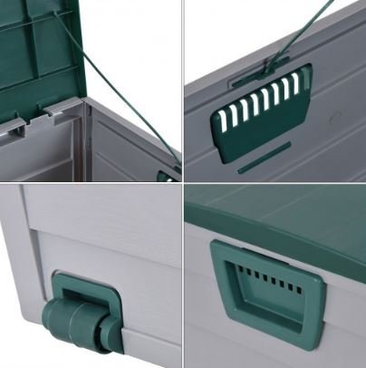 image for K&A Company Outdoor Durable Plasic Storage Box Patio Garden Furniture 