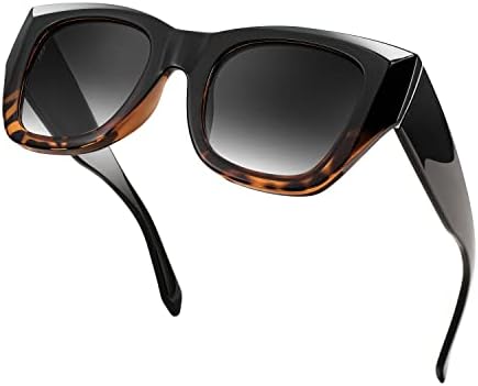 Thick Frame Wide Frame Square Sunglasses FEISEDY Oversized