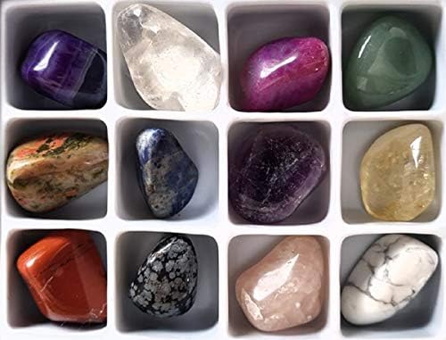 Caja de 12 minerales de piedras rodadas,: Amazon.es: Salud y cuidado personal
