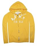 Abercrombie & Fitch Men Full Zip Applique Graphic Hoodie (L, Cyber Yellow)