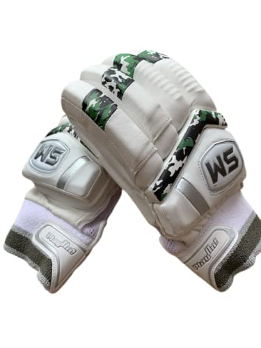 SM Cricket 9.0 Batting Gloves, Green Camo