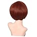 FantaLook Short Reddish Brown Costume Cosplay Wig with Eye Mask for Female
