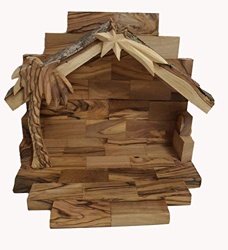 Carved from Bethlehem Olive Wood Christmas Nativity Story Set with Stable (4.5" Stable with 2.75" Figurines) 5 Carved from Bethlehem Olive Wood Christmas Nativity Story Set with Stable (4.5" Stable with 2.75" Figurines) - Image 4