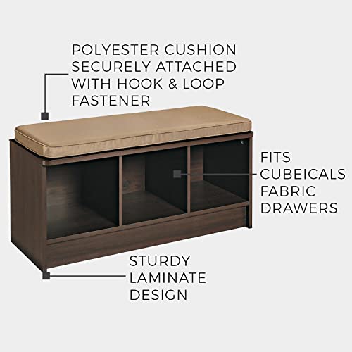 ClosetMaid 3258 Cubeicals 3Cube Storage Bench, Natural Gray with Gray