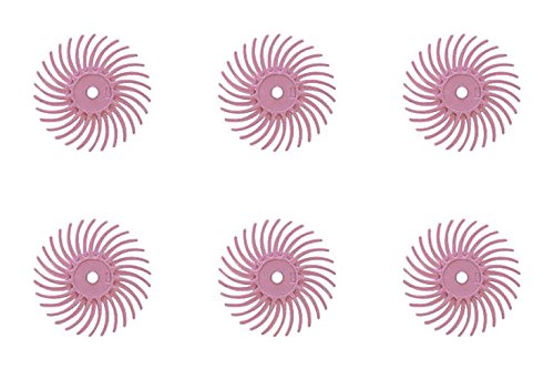 6-Piece Pink Pumice 3M Micron Radial Rotary Disc Set 3/4