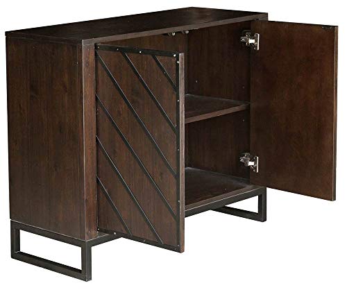 Pulaski DS-D153-020 Modern Wood and Metal Chevron Chest Birch Brown, 36.02" W x 15.98" D x 32.01" H Accent Cabinet,