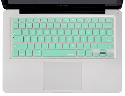 English Letter US Layout Silicone Keyboard Cover Skin for Macbook Air 13 & Macbook Pro 13 15 17 with or Without Retina Display(Mint Green)