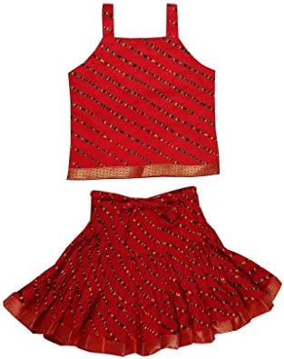 Jaipur Kala Kendra Baby Girls Casual Skirt Top Party Dress Lehanga Choli Summer Kids Gift Skirts Tops Blouse Red