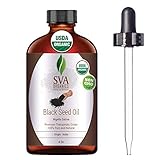 SVA Organics Nigella Sativa Black Cumin Seed Oil Organic Cold Pressed 118 ml (4 Oz) Kalonji 100% Pure Natural USDA Certified Unrefined Therapeutic Grade