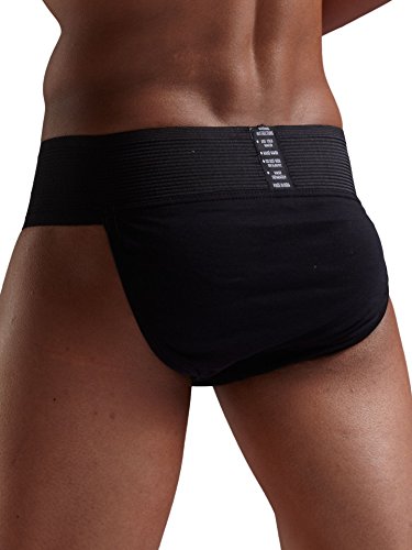 Omtex Tokyo Athletic Cotton Gym Supporter Back Covered with Cup Pocket for Mens (Black, Medium)
