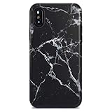GOLINK Case for iPhone X/iPhone Xs, Marble Series Matte Finish Slim-Fit Ultra-Thin Anti-Scratch Shock Proof Dust Proof Anti-Finger Print TPU Gel Case for iPhone X/iPhone Xs - Black Marble III