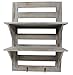 Chiaravita Vintage Rustic Torched Wood Hanging Wall Mount Organizer with 2 Hooks, 2-Tier Storage Rack Shelves – Farmhouse/White Washed Home Decor Shelf for Kitchen, Bedrooms, or Bathroom