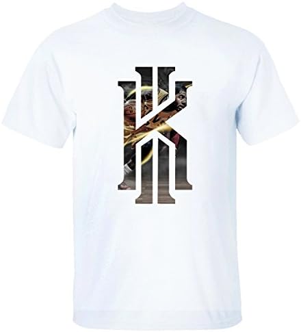 AOOZ Men's Cleveland Cavaliers Kyrie Iving Logo #2 Short Sleeve T Shirt white M