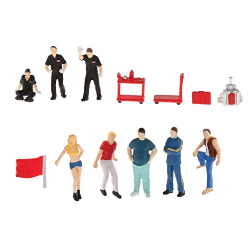 T TOOYFUL 13x 1/64 Miniatur People Road Scenery Szenario Modell für Matchbox Toy Decor