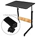 JM-Deco – Adjustable Desk Laptop Desk Table Lapdesk with 4 Wheels Flexible Wooden Stand Desk Cart Tray Side Table for Bed – Black & Natural Wood Tonethumb 3