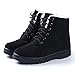 NOT100 Womens Snow Boots for Winter Ankle Boots Combat Walking Shoes Booties Black Vegan Size 8 Wide