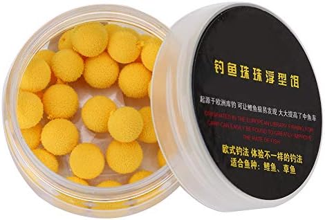 Narootec Floating Lure, 30Pcs/Lot Carp Fishing 10/12mm Foam Pop Up Soft Pellets Baits (10MM-Yellow and Tasteless)