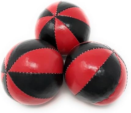Amazon ビーンバッグジャグリングボール 8枚スター ノーマルサイズ Juggle 4 Fun 黒赤 3個セット スポーツゲーム おもちゃ