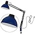 ToJane Swing Arm Desk Lamp with Clamp,Architect Metal Bedroom Workoffice College Reading Lamp (Blue)