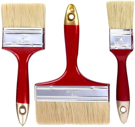 LHLZNB 3 pieces of different sizes fence paint brushes，Fence Paint Brush Set - Achieve Flawless Results Paint Brushes for Wood, Shed, and Fence Painting