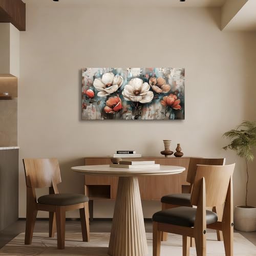 JHHUAMO Modern Living Room Decoration Paintings, Large Canvas for Pictures, Vintage Floral Decorative Canvas for Bedrooms, Office, Room, Hallway, 59 x 119 cm