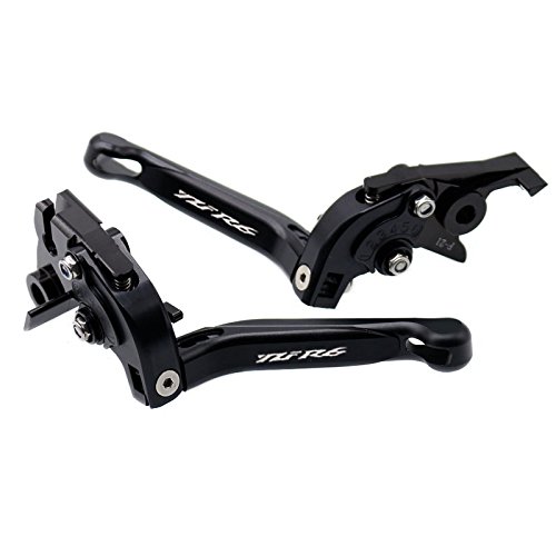 Black Folding Extendable Brake Clutch Levers For YAMAHA YZF R6 2005-2016