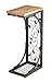 Trademark Innovations 2’ Side Sofa Snack Table with Acacia Wood Top & Vine Motif by