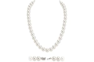 HUWODY Round White Simulated Shell Pearl Necklace Pearl Choker Necklace Jewelry for Women