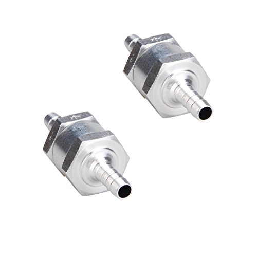 Excelvan 2 Packs 6MM/0.24Inch 1/4” Chrome Aluminium Fuel Non-return One Way Check Valve Oil Petrol Diesel Marine Water - Thumbnail 6