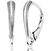 Silver Leverback Sterling Earring 1 Pair Closure DIY Jewelry Front Decorative Element (1)
