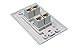 RiteAV 1 Gang 4 Port Cat5e Wall Plate Oversized Jumbo MIDI White