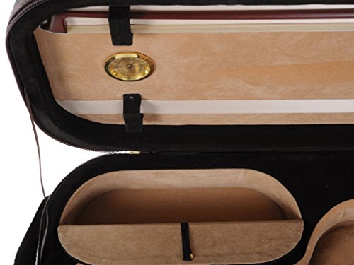 image for ADM Luxury Full Size Oblong Shape Lightwight Violin Case with Hygromet