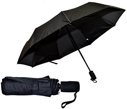 Compact Travel Umbrella with Auto Open - Teflon Coated 42" Canopy - Windproof