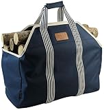 INNO STAGE 600D Extra Big Log Carrier Tote, Durable Firewood Holder,Fireplace Wood Stove Accessories Storage Bag-Blue