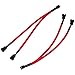 JBtek All Red Sleeved PWM Fan Splitter Cable 1 to 2 Converter, 2 Pack